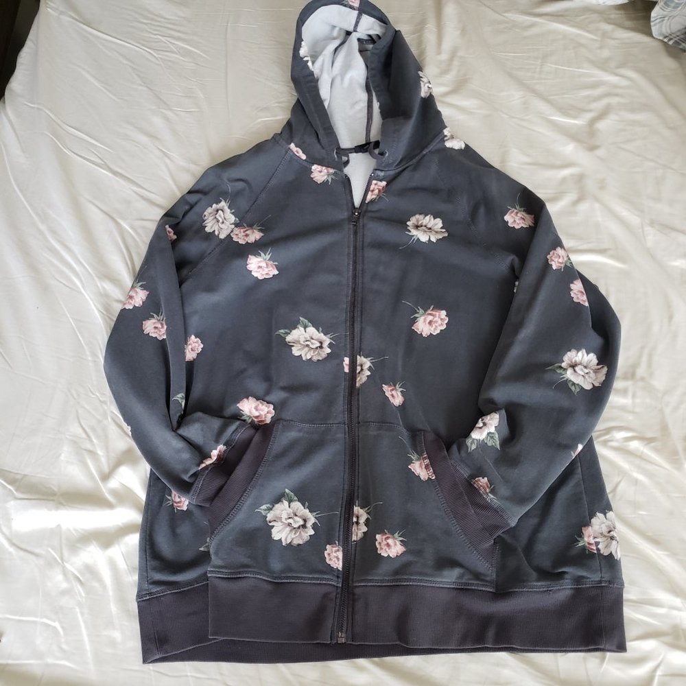 torrid Grey Floral Hoodie
